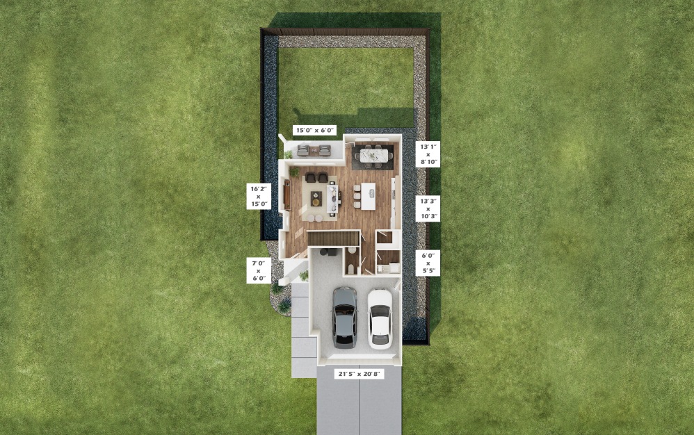 3 Bedroom Traditional Home - 3 bedroom floorplan layout with 2.5 bathrooms and 1635 square feet (Floor  1
)