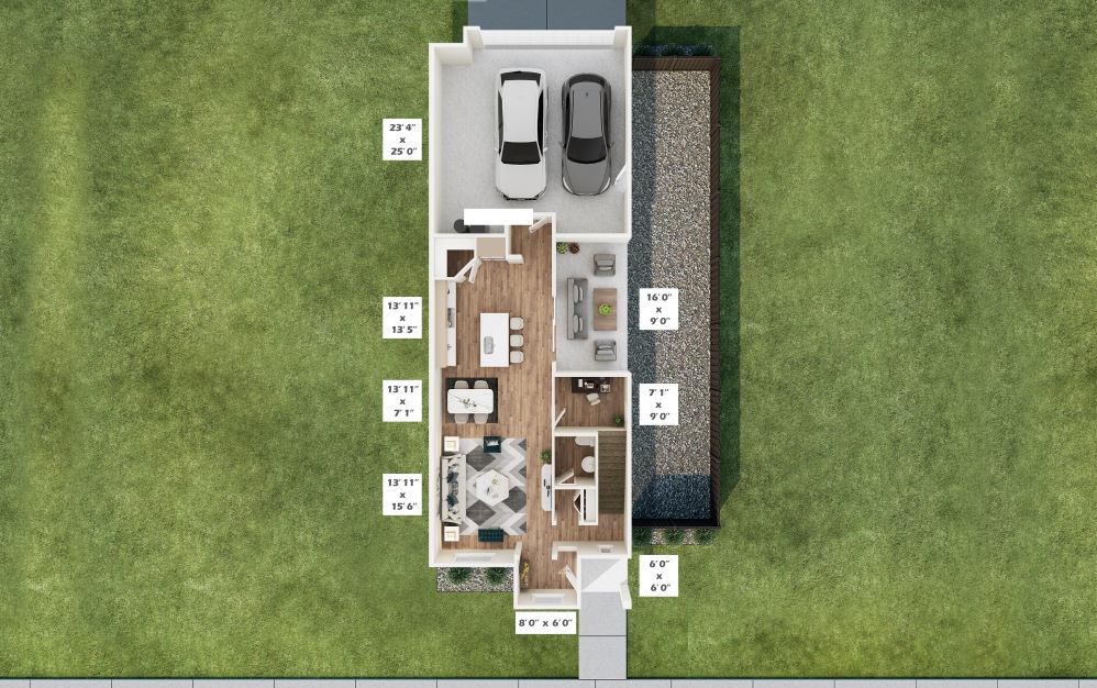 Townhome - 3 bedroom floorplan layout with 2.5 bathrooms and 1695 square feet (Floor 1
)